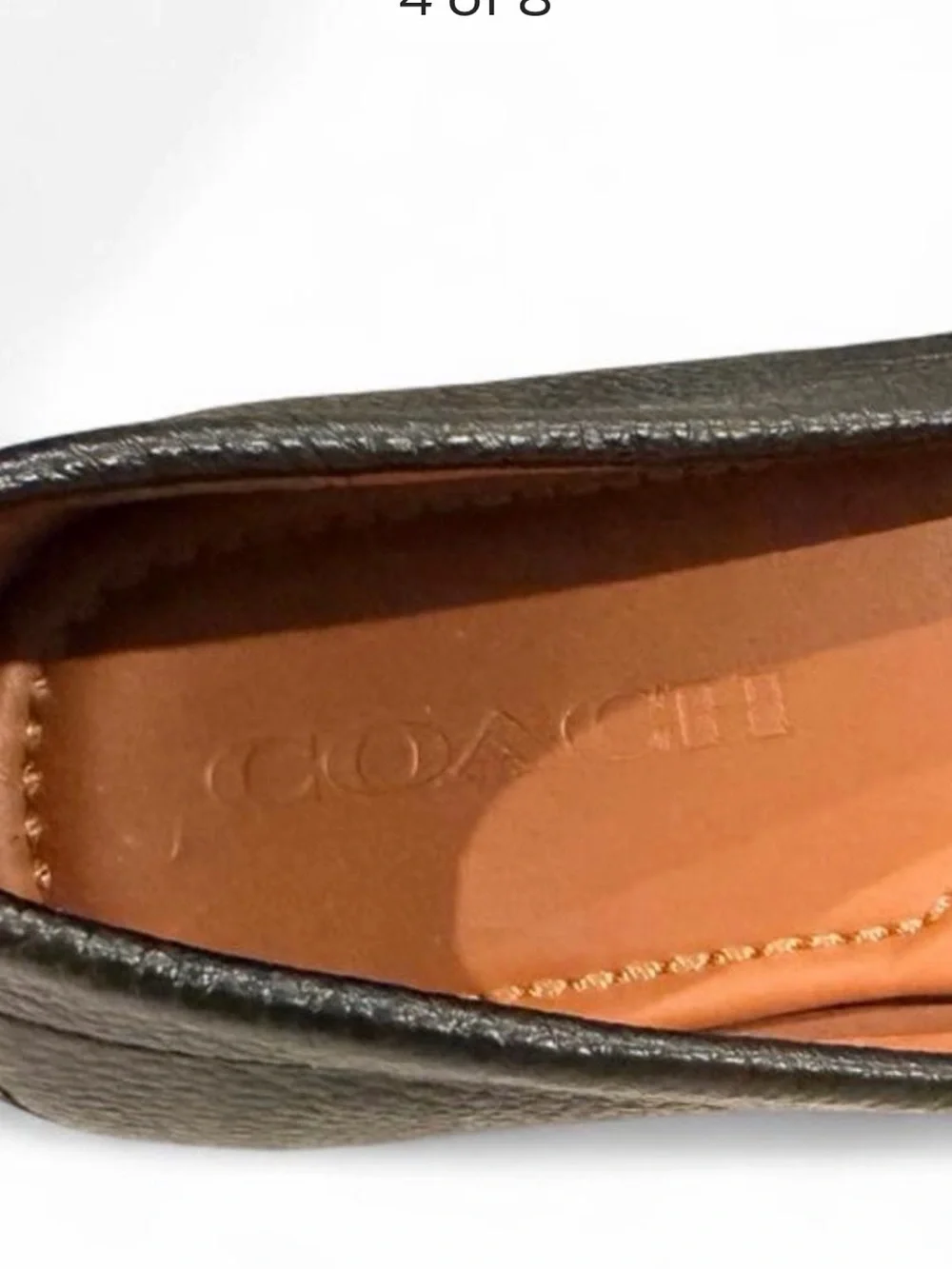 Women's Coach Black Pebbled Leather Tassel Moccasin Loafers